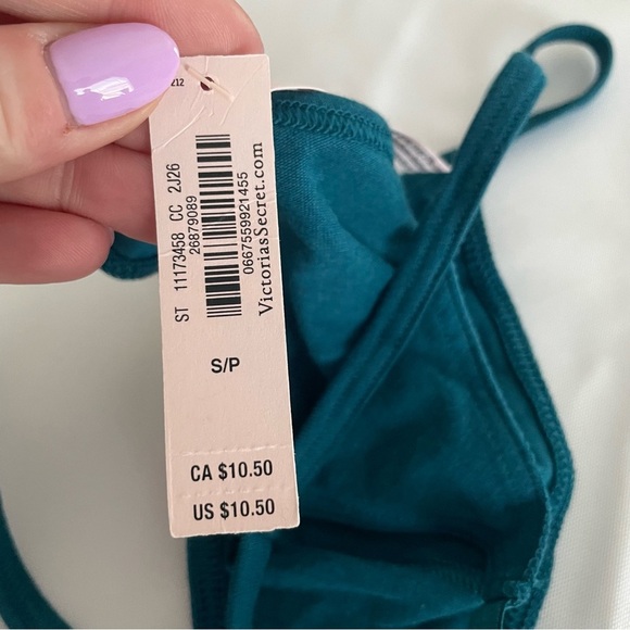 2 Victorias Secret VS NWT G V String Panty Teal Navy Blue Christmas Underwear S - Picture 11 of 11